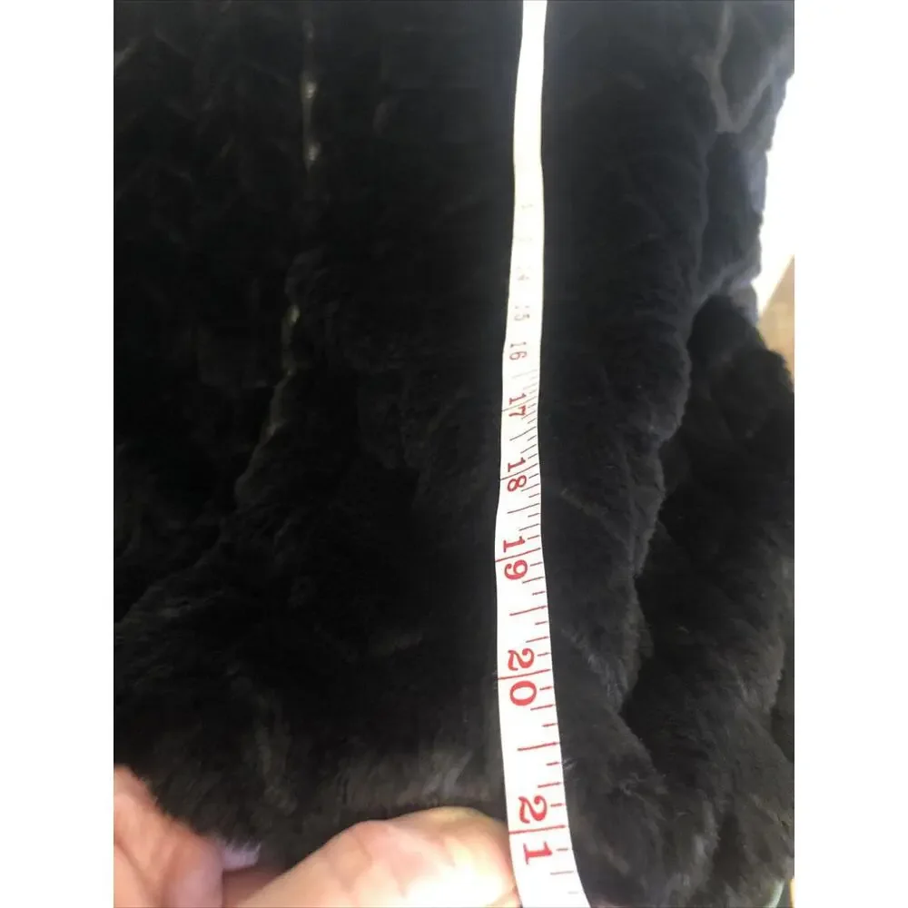 NWT Band Of The Free Jacket Women’s M L Black Val Chevron Faux Fur CROPPED - Picture 16 of 16